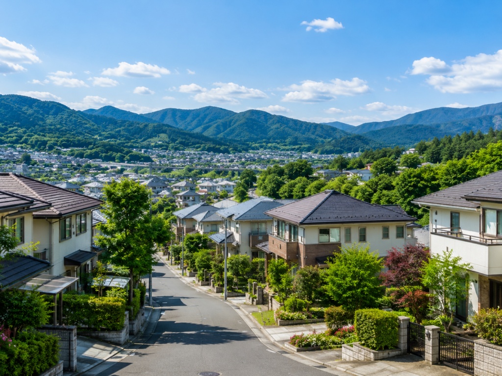 愛川町の住宅と街並み