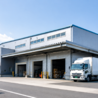 貸倉庫・貸工場とトラックのイメージ