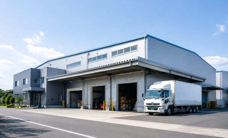 貸倉庫・貸工場とトラックのイメージ